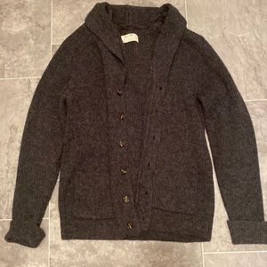 Line of trade dark grey shawl cardigan - wool L